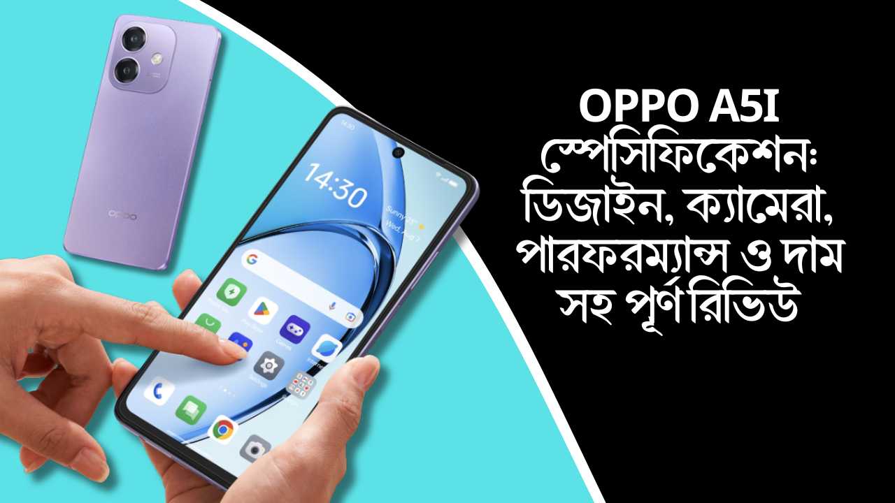 OPPO A5i স্পেসিফিকেশন: ডিজাইন, ক্যামেরা, পারফরম্যান্স ও দাম সহ পূর্ণ রিভিউ